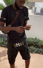 Load image into Gallery viewer, Khai Men’s Logo on back Black T-Shirt
