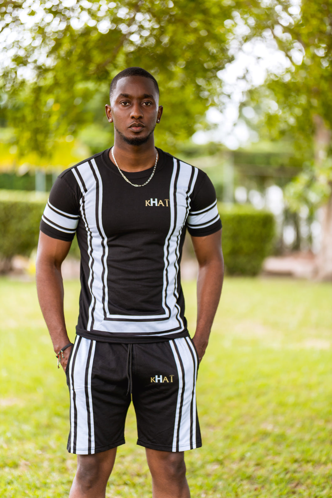 Color block shorts set