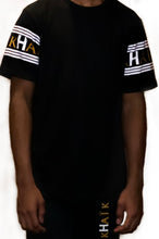 Load image into Gallery viewer, Khai Men’s Logo on Arm Black T-Shirt
