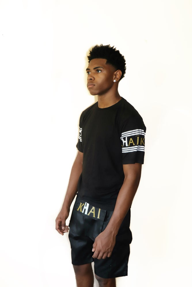 Khai Men’s Logo on Arm Black T-Shirt