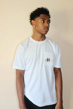 Load image into Gallery viewer, Khai Men’s Pocket Logo White T-Shirt

