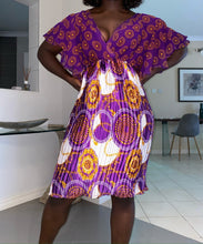 Load image into Gallery viewer, Khai Luxe Pleated Flutter Sleeve Dress
